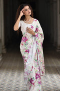 Buy-Ivory Riches - Satin Saree-Cyahi-Online