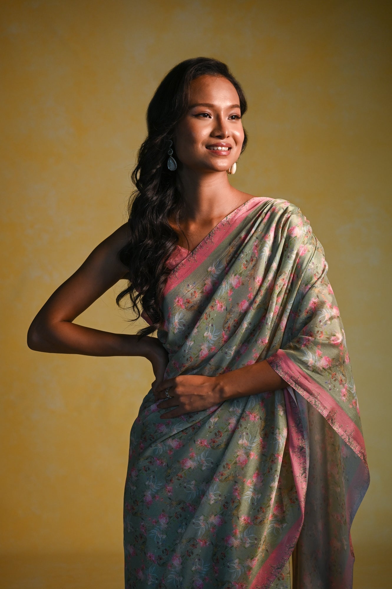 Lush Blossoms - Crepe Saree