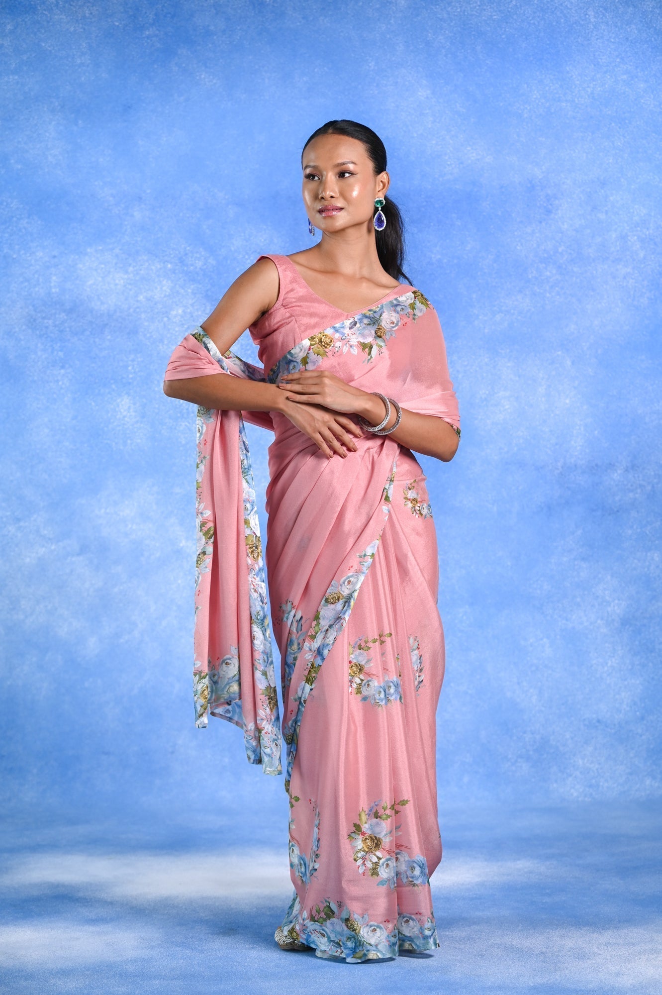 Buy-Winter Blush - Crepe Saree-Cyahi-Online